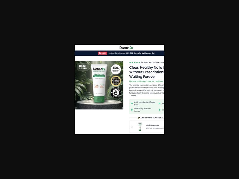 DermaFix Fungus Treatment Gel - DTC [US,CA,AU,DE,AT,CH,FR] (Banner,Native,Social,Search,SEO,Brand Bidding) - CPA
