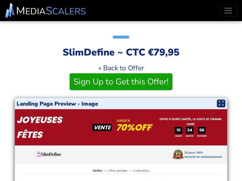 SlimDefine ~ CTC €79,95 {+Advertorial, DTC, Alt-Landers} (Event Tracking) [FR]