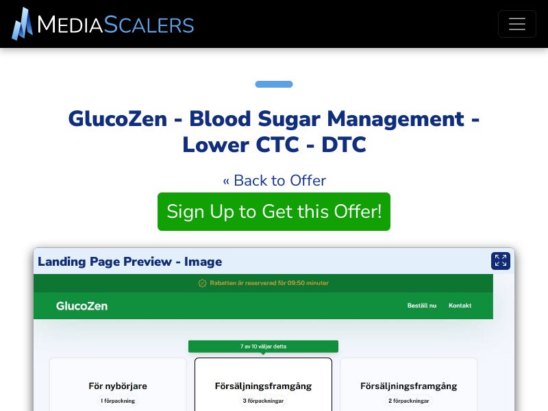 GlucoZen - Blood Sugar Management - Lower CTC - DTC (Event Tracking) [SE]