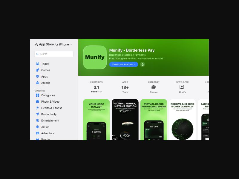Munify - Borderless Pay - CPS (US) {iOS}