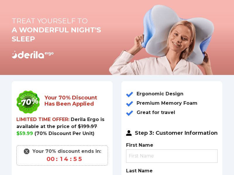 Derila ERGO - Memory Foam Pillow