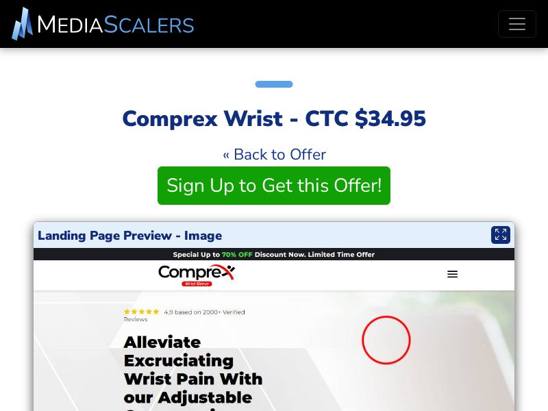 Comprex Wrist ~ CTC $34.95 {+Advertorial, DTC, Alt-Landers} (Event Tracking) [US]