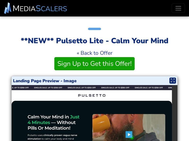 Pulsetto Lite - Calm Your Mind {+Advertorial, DTC, Alt-Landers} [US, DE, CA, AU, UK, FR, IL, +163 More]