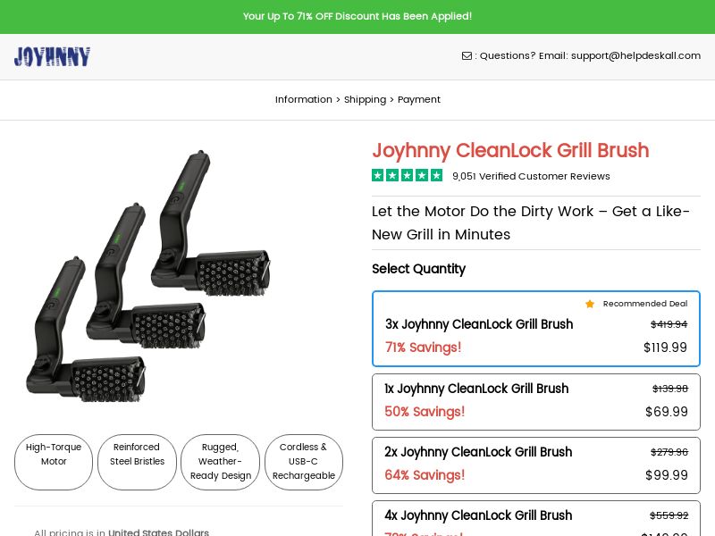 Joyhnny Grill Cleaning Brush SS - US/UK/CA/AU