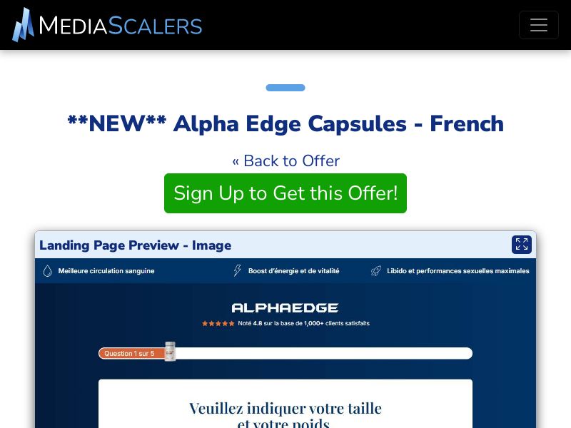 Alpha Edge Capsules - French {+Quiz, Advertorial} (Event Tracking) [FR, BE]