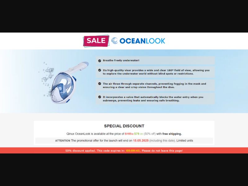 [WEB+MOB] Qinux OceanLook – Snorkel Mask /International (112 GEOs) CPS *FB/TT/Google/Taboola Pixel* [Approval Required]