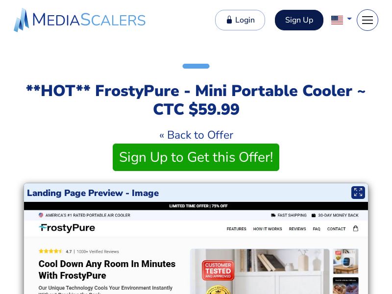 FrostyPure - Mini Portable Cooler ~ CTC $59.99 (Event Tracking) [US, CA, AU, UK]