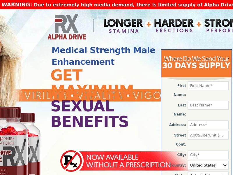 ! NEW OFFER - Alpha Drive RX ME [US,CA] (Social,Banner,Native,Push,SEO,Search) - CPA {No BrandBidding} 