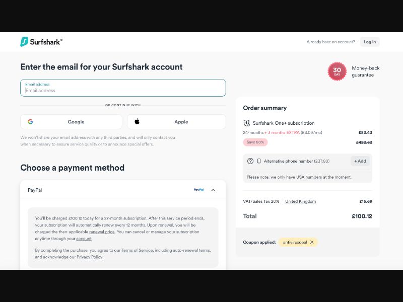 Surfshark Antivirus - DTC - CPS