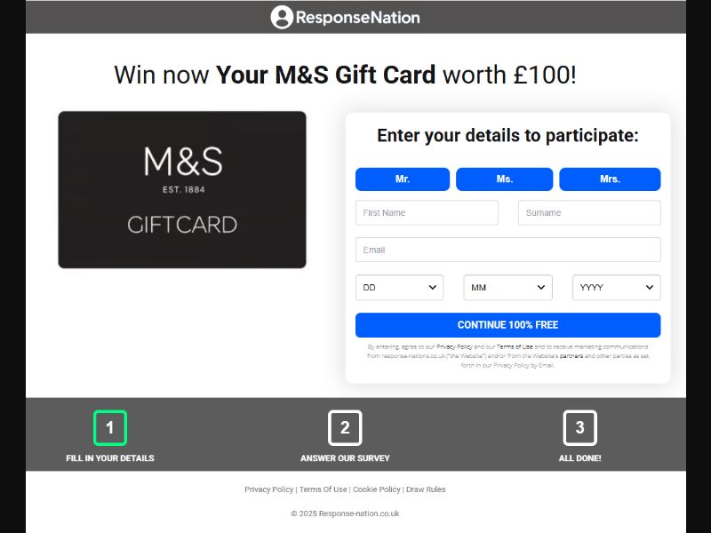 M&S £100 Gift Card - GB