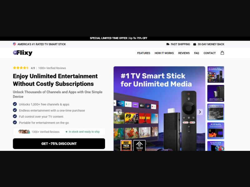 [WEB+MOB] Smart TV USB Stick - Flixy - CTC $73.99 /US CPS
