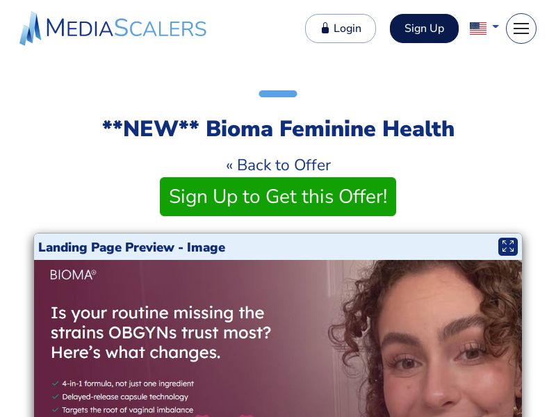 Bioma Feminine Health {+DTC, Quiz} (Event Tracking) [US]