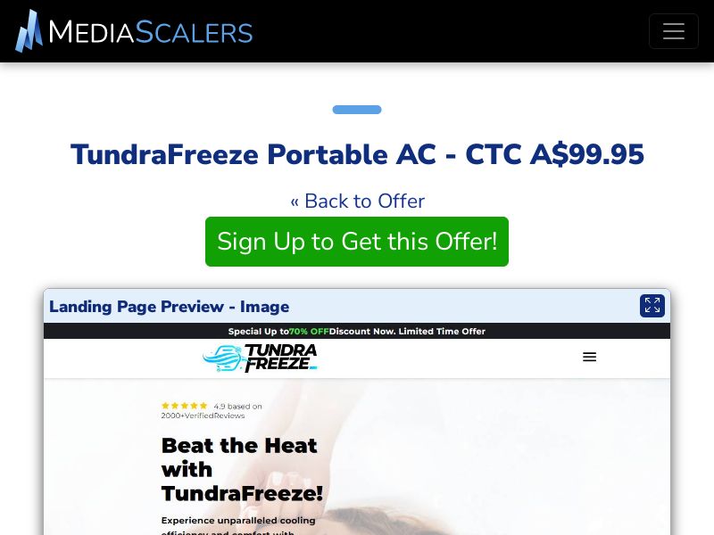 TundraFreeze Portable AC - CTC A$99.95 {+DTC, Alt-Landers} (Event Tracking) [AU]