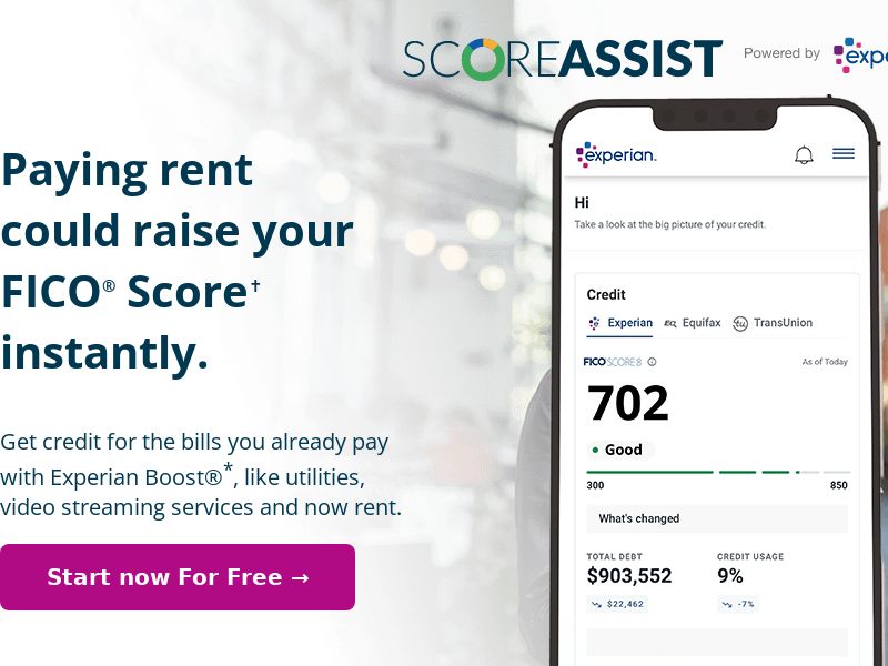 [INCENT OK] ScoreAssist - Check & Raise Your Fico® Score For Free - CPL - US