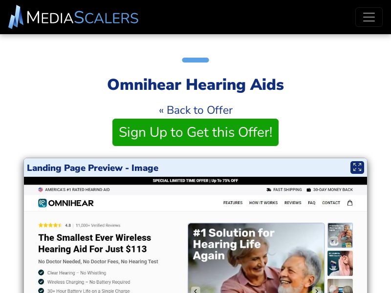 Omnihear Hearing Aids {+Advertorial, DTC, Alt-Landers} [US, DE, CA, AU, UK, FR, IL, +232 More]