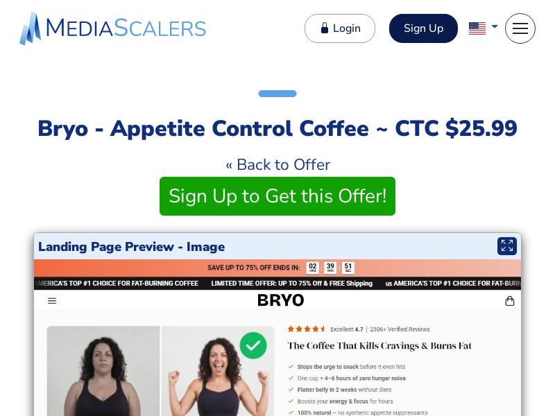 Bryo - Appetite Control Coffee ~ CTC $25.99 {+DTC, Alt-Landers} (Event Tracking) [US, DE, CA, AU, UK, FR, IL, +232 More]
