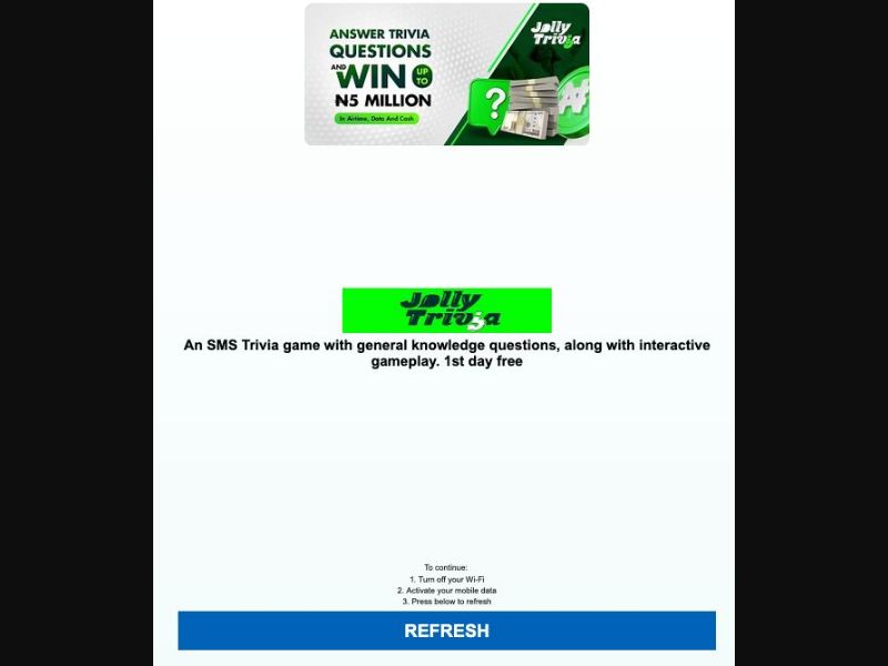 36922 - NG - [MOB] - JollyTrivia: Win Cash - Airtel - 2 Click