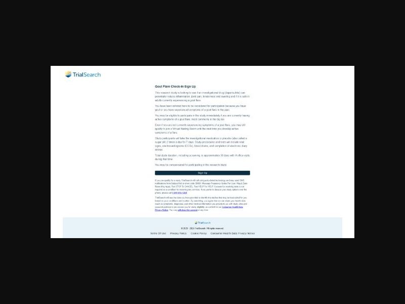 Clinical Trial Search - Gout - CPL (US)