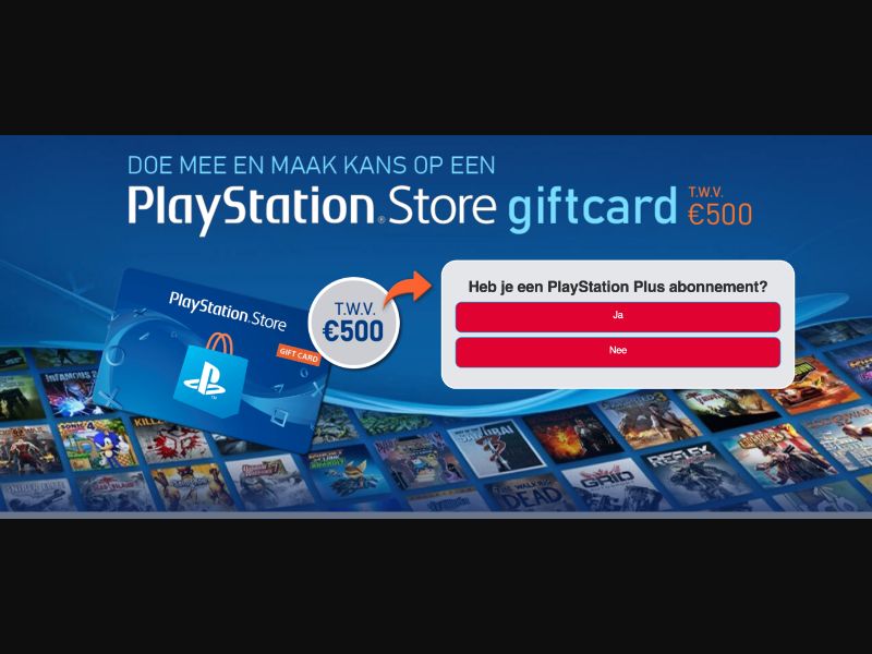 NL - Quiztionnaire - PlayStation Store Giftcard $500 - (CPL)