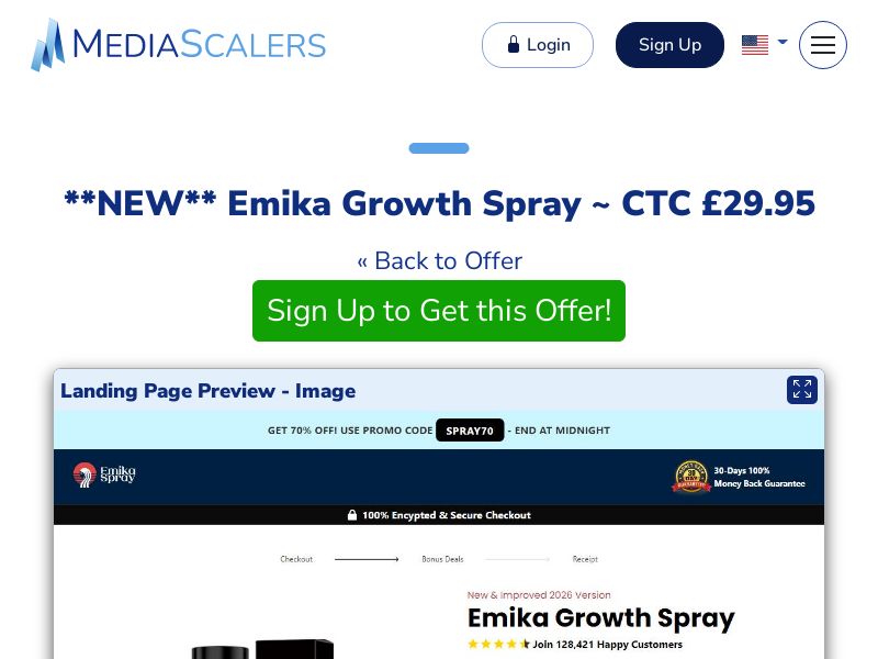 Emika Growth Spray ~ CTC £29.95 {+Advertorial, DTC} [UK]