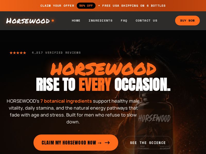 ! NEW OFFER - Horsewood Male Vitality [US,CA,AU,UK,NZ] (Native,Social,SEO,Search,Banner) - CPA {No BrandBidding} 