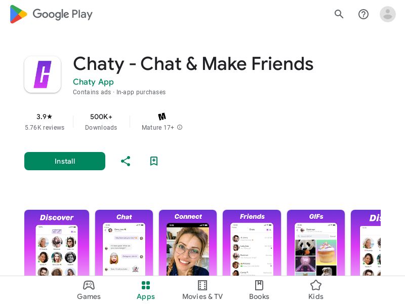 Chaty - Chat & Make Friends 17+ MOBILE APPLICATION OFFER