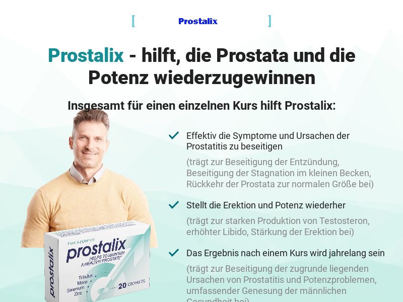 Prostalix EU - remedy for the treatment of prostatitis