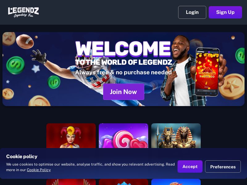 Legendz | SOCIAL LIVE CASINO Free to Play - CPE | US