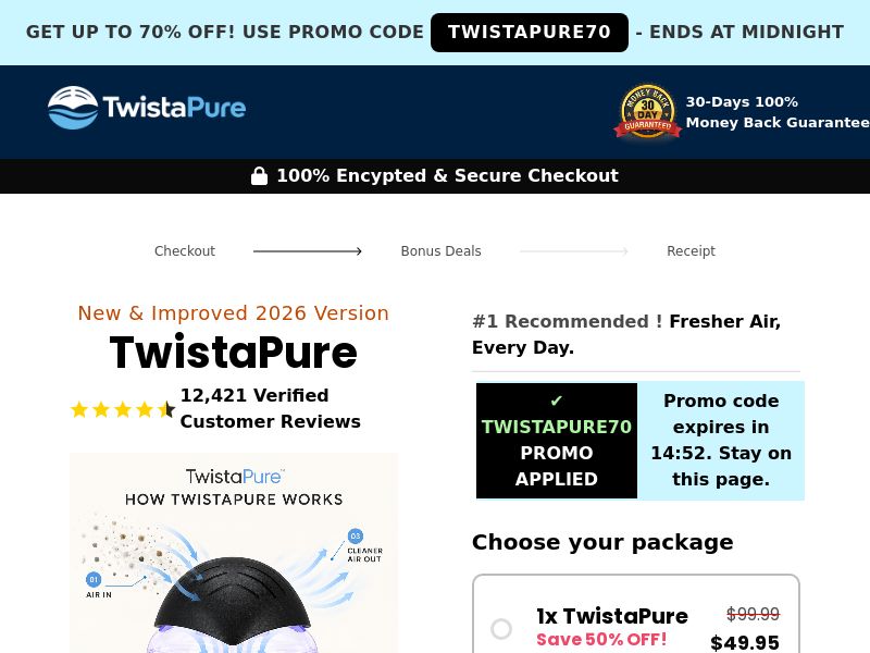 TwistaPure Air Purifier SS - US