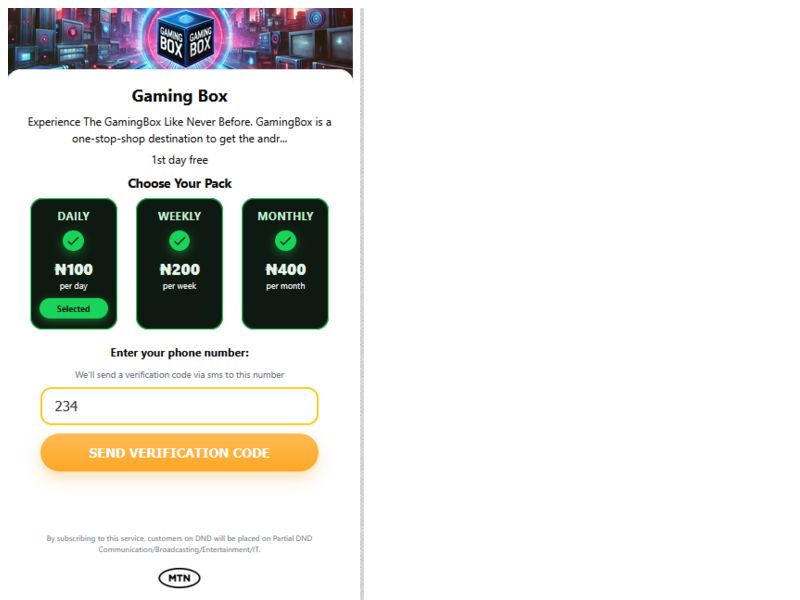 Gaming Box (Mfilter) (Nonbillable) MTN