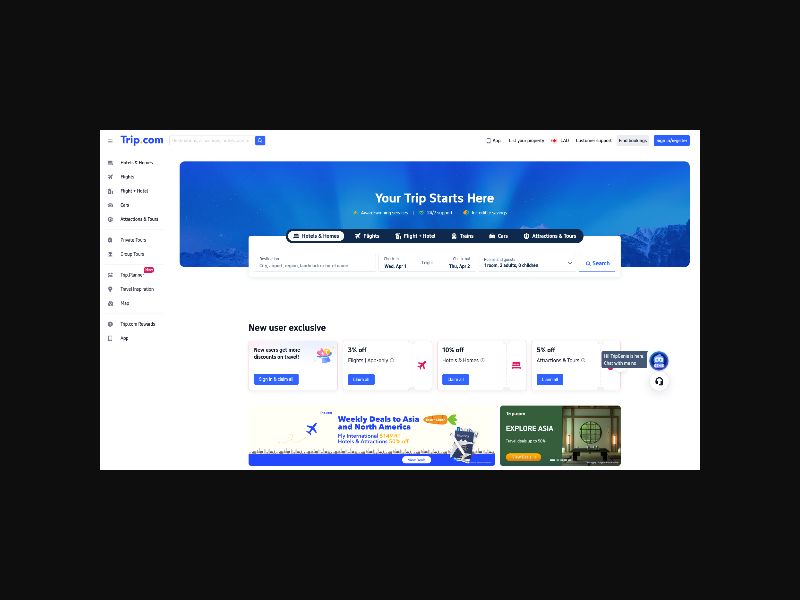 Trip.com - Hotel/Flight/Trains/Cruises - RevShare (WW)