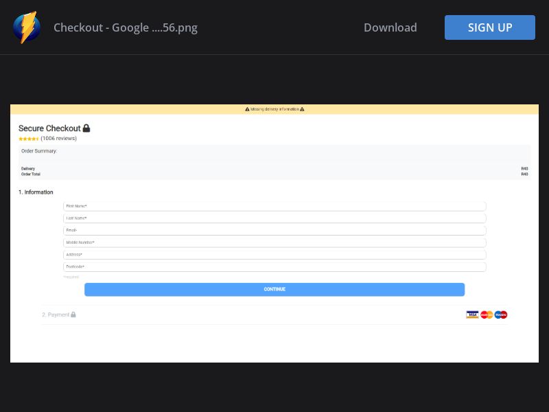 South Africa (ZA) - Secure Chekout - Register Page (Responsive)