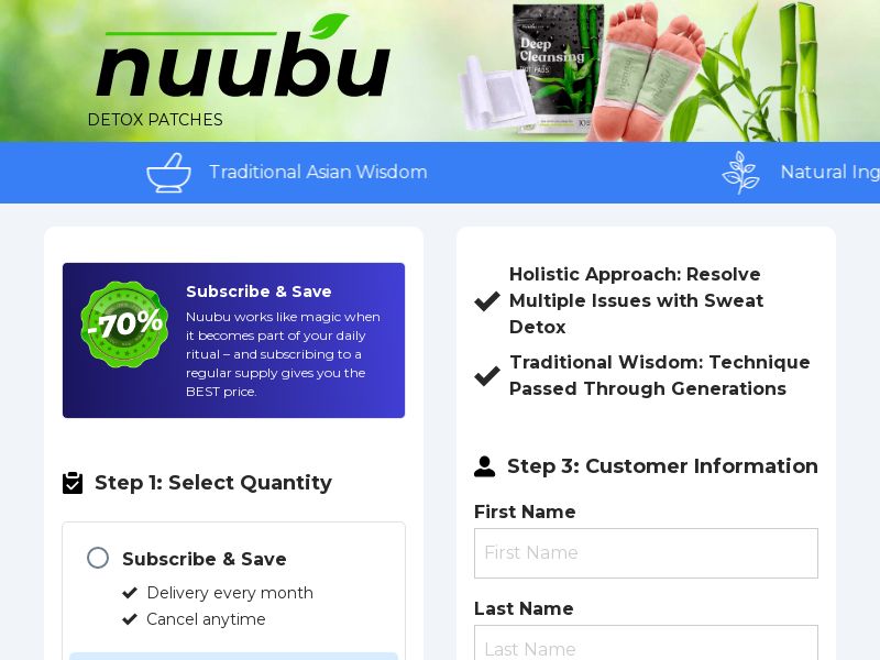 Nuubu Detox Foot Patches SUBSCRIPTION-DE/FR