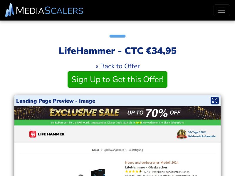 LifeHammer - CTC €34,95 {+DTC} (Event Tracking) [DE, AT]