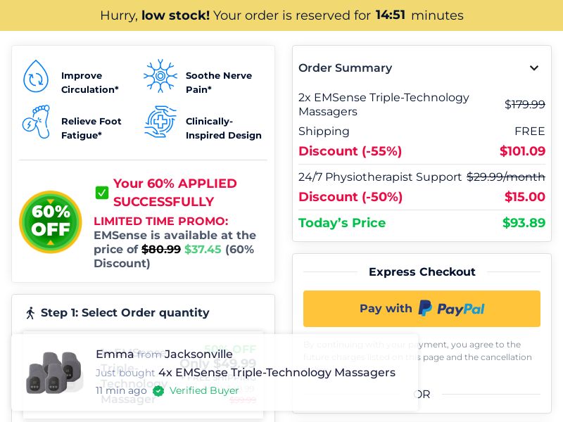 EMSense EMS Massager - DTC [INTL] (Social,Banner,Native,Push,SEO,Search) - CPA {No BrandBidding}