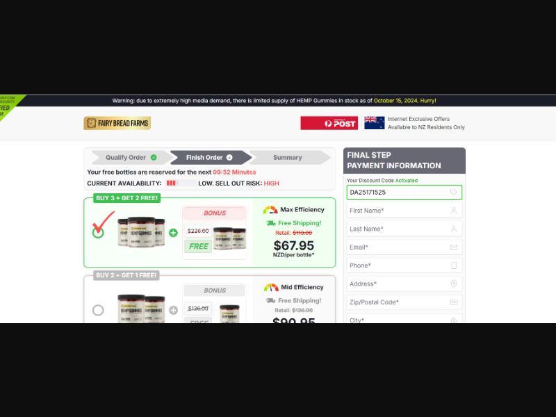 [WEB+MOB] FAIRY FARMS HEMP GUMMIES (Checkout) /NZ CPS *FB Pixel* [Approval Required]