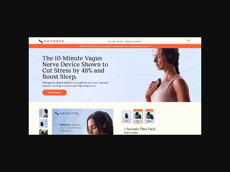 Sensate - Vagus Nerve Toning Device - RevShare (US,FR,UK +more)