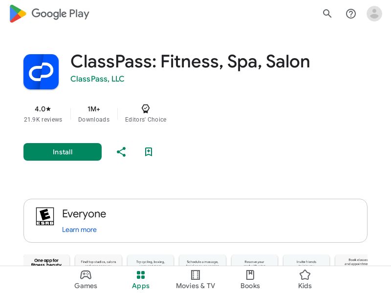 Class Pass - US/BR/CA/CL/DK/IT/JP/UAE/UK - CPA - Android - Content, Native, Search, Social, Display - (Pre-approval Required)