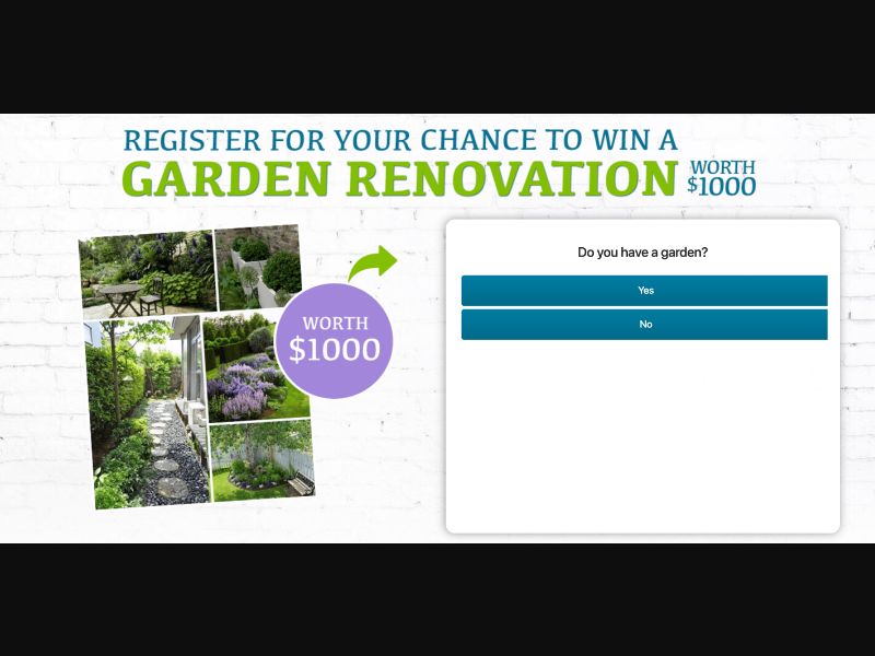 NZ - Quiztionnaire - Garden Renovation $1000 - (CPL)