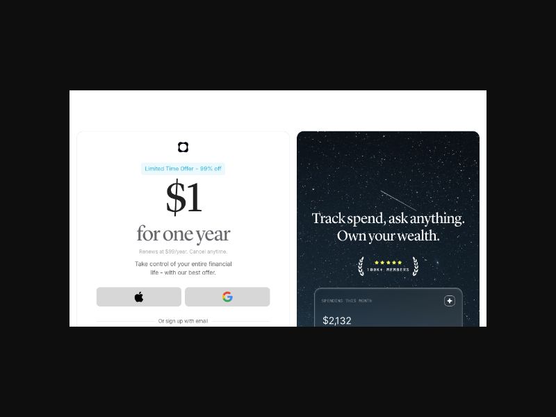 Origin Financial - AI Budgeting - $1 Trial (US,UK)