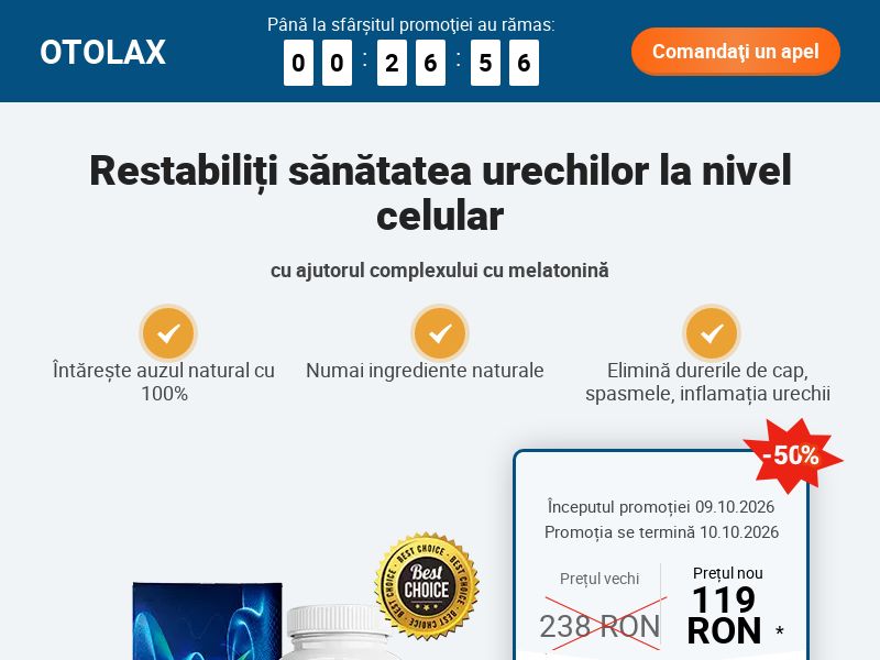 Otolax caps N30 RO 119 RON - hearing health