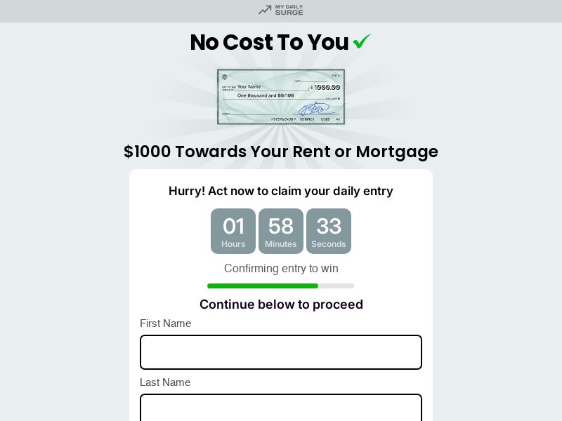 $1k Rent/Mortgage Check - SOI | US