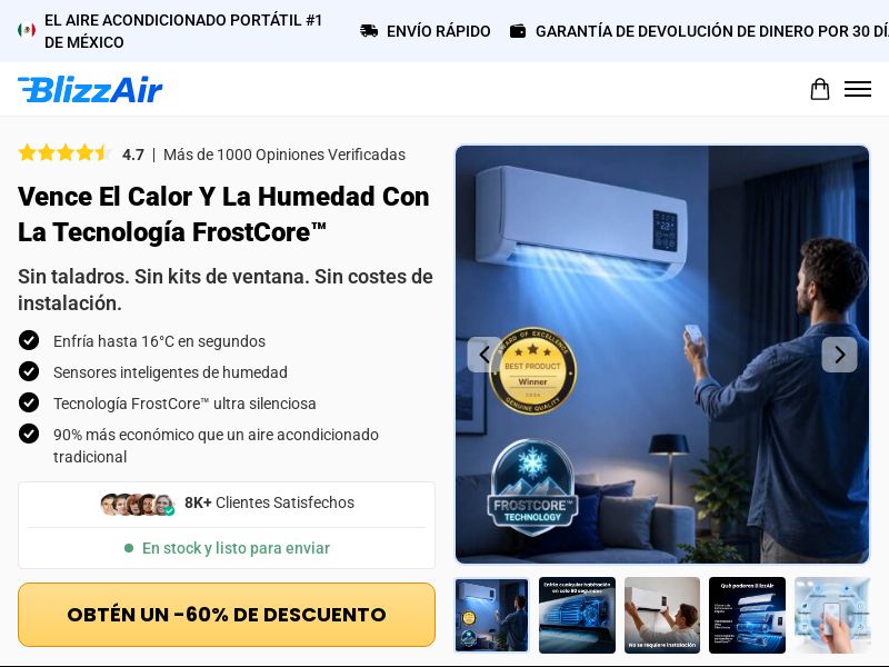 BlizzAir Portable AC [LATAM] (Social,Banner,Native,Push,SEO,Search,Brand Bidding) - CPA