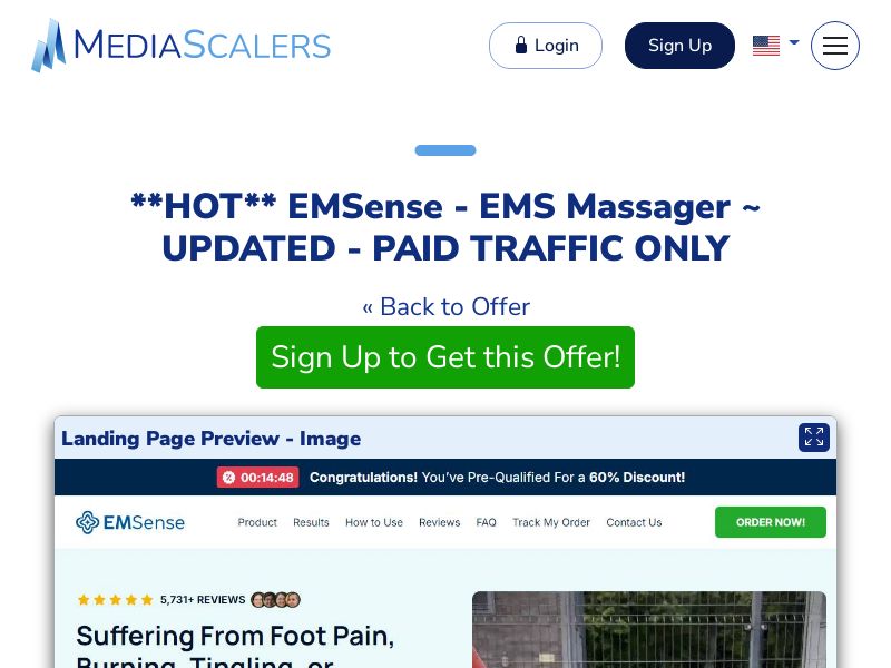 EMSense - EMS Massager ~ UPDATED - PAID TRAFFIC ONLY {+Advertorial, DTC, Multi-Lang, Alt-Landers} (Event Tracking) [US, DE, CA, AU, UK, FR, IL, +232 More]