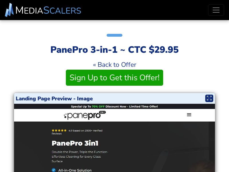 PanePro 3-in-1 ~ CTC $29.95 {+DTC, Alt-Landers} (Event Tracking) [US]