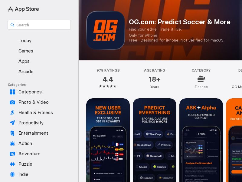 OG Prediction Market - US - CPA - iOS - Content, Native, Search, Social (Pre-approval Required)