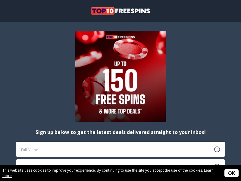 Top10FreeSpins - Form Submit CPL [UK]