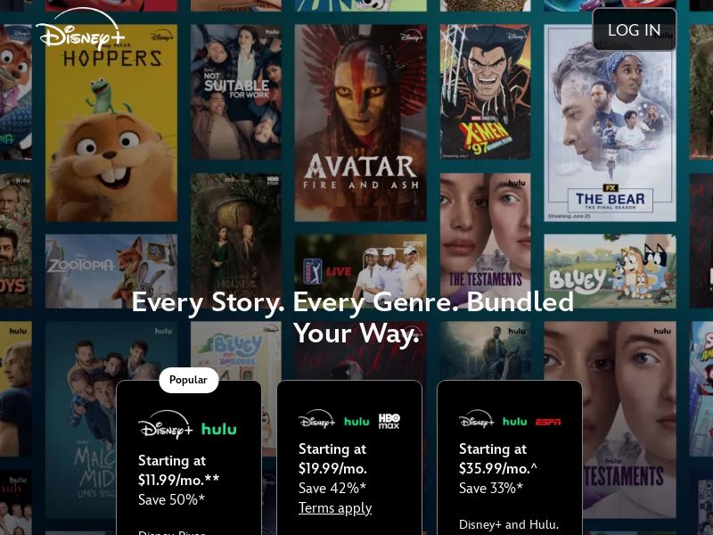 Disney+ Streaming Bundles (Hulu + HBO Max + ESPN) | US