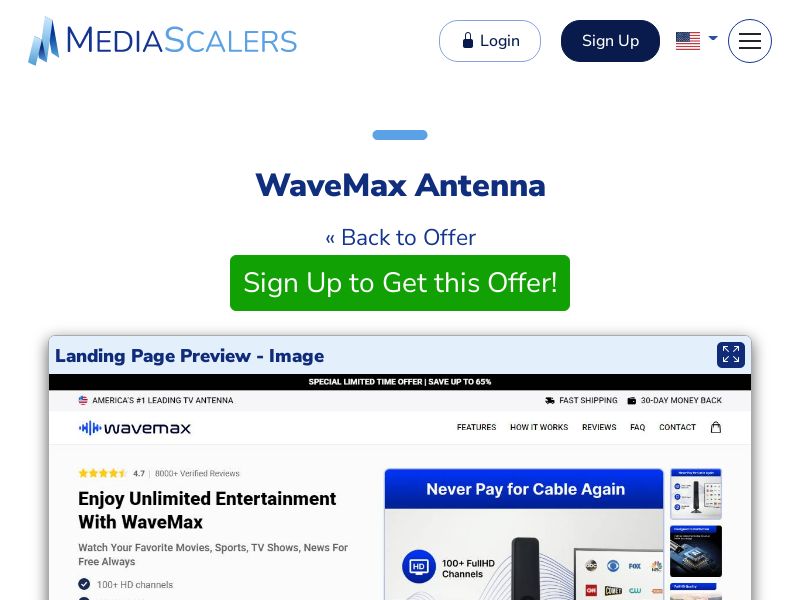 WaveMax Antenna {+Advertorial, DTC, Alt-Landers} (Event Tracking) [US, DE, CA, AU, UK, FR, IL, +232 More]
