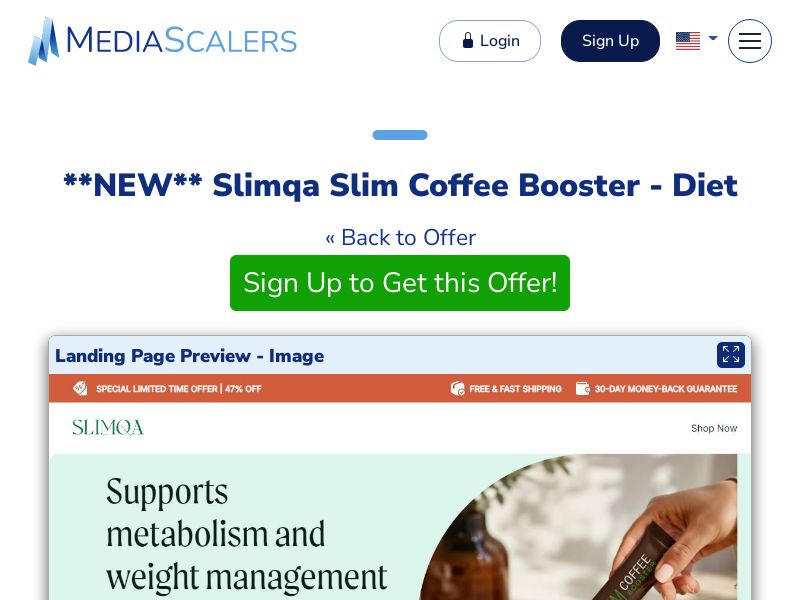 Slimqa Slim Coffee Booster - Diet {+Quiz, DTC} [CA]